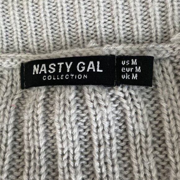 Nasty Gal Sweater Cardigan Womens Medium Cable Knit Cuffed Sleeve Oversized - Picture 3 of 11